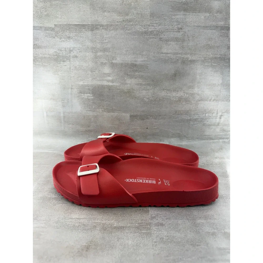 Birkenstock Madrid EVA Red Slide Sandals Waterproof White Buckle Men 8 Womens 10